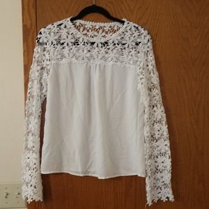 White lace shirt